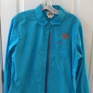 Ariat Sz XL ButtonDown Turquoise Ladies WesternTop